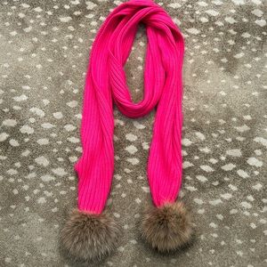 Pink knitted scarf